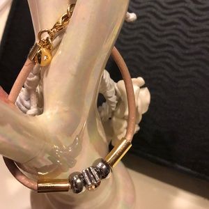 J.Crew leather and rhinestone bracelet with claw